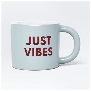 NWT : Room Essentials : 16oz stoneware mint green just vibes coffee tea cup mug